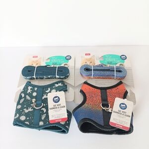 Whisker City Bundle Of 2 Kitten Vest Harness & Leash Set NWT